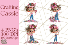 Crafting Cassie Cute Creative Clipart PNG Product Image 1