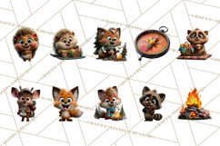 Cozy Exploring Critters Clipart, Camping Clip Art PNG Product Image 7