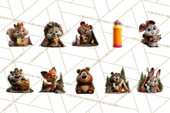 Cozy Exploring Critters Clipart, Camping Clip Art PNG Product Image 8