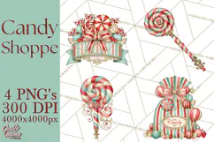 Retro Candy Shop Clipart PNG Product Image 1