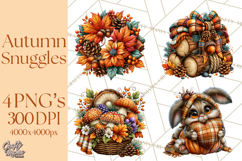 Cute Fall Critter Clipart Woodland Autumn PNG Product Image 1