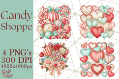 Retro Candy Shop Clipart PNG Product Image 1
