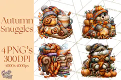 Cute Fall Critter Clipart Woodland Autumn PNG Product Image 1