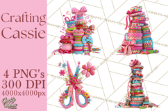 Crafting Cassie Cute Creative Clipart PNG Product Image 1
