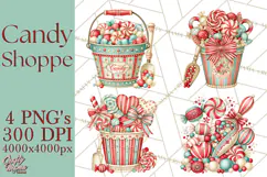 Retro Candy Shop Clipart PNG Product Image 1