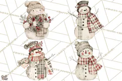 Snowman Clipart, Cute Winter Snowman PNG, Cozy Snowmen Product Image 1