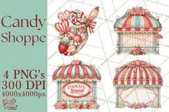 Retro Candy Shop Clipart PNG Product Image 1