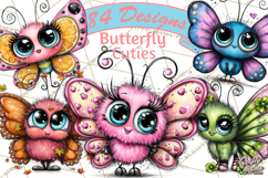 Cute Butterfly Characters Clipart, Spring Png Product Image 1
