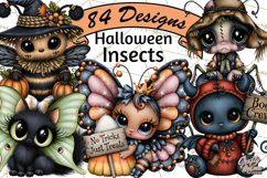 Cute Halloween Insects Clipart PNG Product Image 1