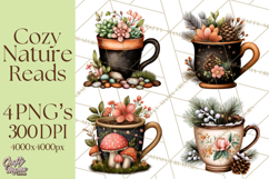 Cozy Chapters Coffee Books Nature Clipart PNG Graphics Product Image 1
