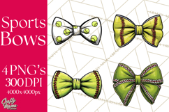 Sports Bows Clipart, Sports Bow PNG, Softball Bow Png Product Image 1