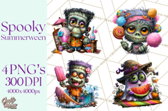 Cute Summerween Beach Monster PNG Clipart Product Image 1