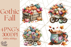 Gothic Fall Clipart PNG Dark Autumn Illustrations Product Image 1
