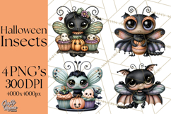 Cute Halloween Insects Clipart PNG Product Image 1