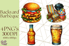 Summer BBQ Beer &amp; Grilling Clipart, Barbecue Png Files Product Image 1