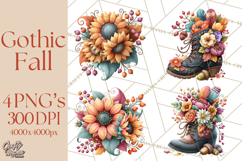 Gothic Fall Clipart PNG Dark Autumn Illustrations Product Image 1