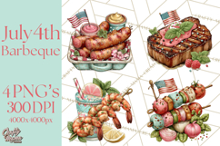 Patriotic Backyard BBQ Clipart and 4th of July Cookout Art Product Image 1
