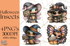 Cute Halloween Insects Clipart PNG Product Image 1