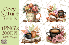 Cozy Chapters Coffee Books Nature Clipart PNG Graphics Product Image 1