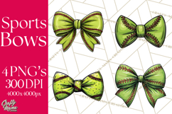 Sports Bows Clipart, Sports Bow PNG, Softball Bow Png Product Image 1