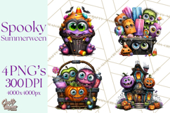 Cute Summerween Beach Monster PNG Clipart Product Image 1