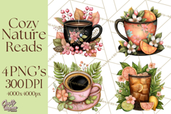 Cozy Chapters Coffee Books Nature Clipart PNG Graphics Product Image 1