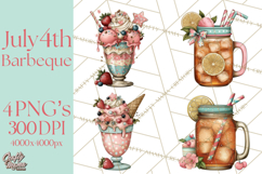 Patriotic Backyard BBQ Clipart and 4th of July Cookout Art Product Image 1