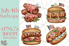 Patriotic Backyard BBQ Clipart and 4th of July Cookout Art Product Image 1