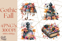 Gothic Fall Clipart PNG Dark Autumn Illustrations Product Image 1