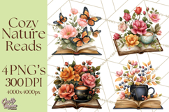 Cozy Chapters Coffee Books Nature Clipart PNG Graphics Product Image 1