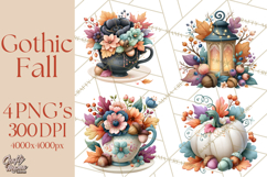 Gothic Fall Clipart PNG Dark Autumn Illustrations Product Image 1