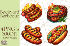 Summer BBQ Beer &amp; Grilling Clipart, Barbecue Png Files Product Image 1