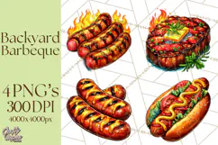 Summer BBQ Beer & Grilling Clipart, Barbecue Png Files Product Image 1