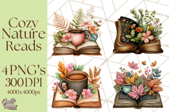 Cozy Chapters Coffee Books Nature Clipart PNG Graphics Product Image 1