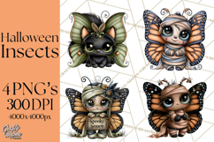 Cute Halloween Insects Clipart PNG Product Image 1