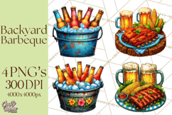 Summer BBQ Beer &amp; Grilling Clipart, Barbecue Png Files Product Image 1