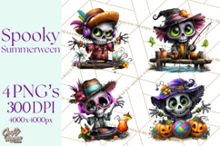 Cute Summerween Beach Monster PNG Clipart Product Image 1