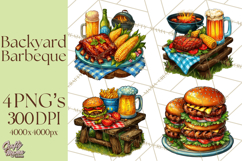 Summer BBQ Beer &amp; Grilling Clipart, Barbecue Png Files Product Image 1