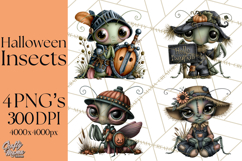 Cute Halloween Insects Clipart PNG Product Image 1