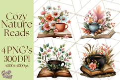 Cozy Chapters Coffee Books Nature Clipart PNG Graphics Product Image 1