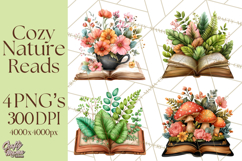 Cozy Chapters Coffee Books Nature Clipart PNG Graphics Product Image 1