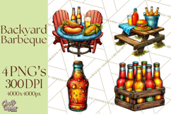 Summer BBQ Beer &amp; Grilling Clipart, Barbecue Png Files Product Image 1