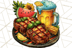 Summer BBQ Beer &amp; Grilling Clipart, Barbecue Png Files Product Image 3