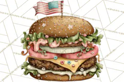 Patriotic Backyard BBQ Clipart and 4th of July Cookout Art Product Image 3