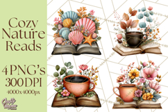 Cozy Chapters Coffee Books Nature Clipart PNG Graphics Product Image 1