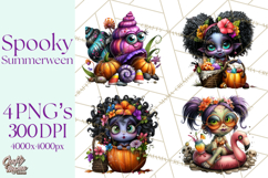 Cute Summerween Beach Monster PNG Clipart Product Image 1