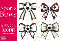 Sports Bows Clipart, Sports Bow PNG, Soccer Bow Png Product Image 1
