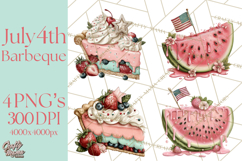 Patriotic Backyard BBQ Clipart and 4th of July Cookout Art Product Image 1