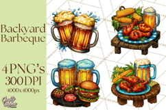 Summer BBQ Beer &amp; Grilling Clipart, Barbecue Png Files Product Image 1