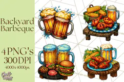 Summer BBQ Beer & Grilling Clipart, Barbecue Png Files Product Image 1